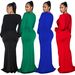 Women's Clothing fashion women's solid color sexy deep V pleated long skirt dress for women_ecoleips.com