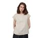 Women's Minimalist Style Pure Linen Short Sleeved T-Shirt Breathable round Neck Flutter Sleeve Design Solid Color Summer Top_ecoleips.com