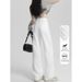 Women's White Slim Fit Straight Leg Jeans Loose Fit Flattering Drape Bestseller for Spring And Autumn_ecoleips.com