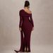 Verve Women's New Style Asymmetrical Neck Sleeve Fashionable Elegant Sexy Slim Fit Pleated High Waist Long Dress_ecoleips.com