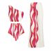 Women's Clothing Bikini New One Shoulder Striped Print High Waist Split Swimsuit Suit Female Cross Border Hot Style_ecoleips.com