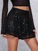 Aria Basics Aria Basics Cross-border European American Clothing Women's Shiny Sequin Shorts And Sparkling Skirt-pants_ecoleips.com