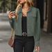 Women's Clothing Women's Suede Short Jacket Trendy Autumn Winter Outerwear Suit Coat For Women For Formal & Casual For Women_ecoleips.com