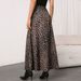 Voya Women's Retro Slim Leopard Print Large A-line Skirt With A Hanging Feeling, Fashionable And Casual Versatile Mid Length Skirt_ecoleips.com