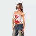 Women's Clothing new street fashion positioning printing sexy navel baring chest wrap _ecoleips.com