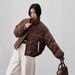 Stylish Women's Short Down Jacket With Stand Collar, Lightweight Warm Winter Coat, Street Fashion Outerwear For Petite & Casual Wear_ecoleips.com