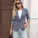 Women's Cropped Blazer Jacket - 3/4 Sleeve Casual Office Cardigan For Autumn_ecoleips.com