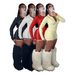 Women's Slim Fit Two Piece Sportswear Set HR25103 European American Style Zipper Long Sleeved Thumb Buckle Top And Shorts_ecoleips.com
