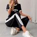 Summer Fashion Personalized Letter Print Two Piece Set European American Style Casual Versatile Spring/Autumn Wear_ecoleips.com