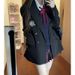 JK Uniform Jacket, Black Double-breasted Slim-fit Blazer, College Style Student Top, Comes With Badge_ecoleips.com
