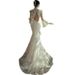 Women's Clothing Women's White Lace Mermaid Wedding Dress Light Style With Short Train Slimming Design Party Wear_ecoleips.com