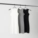 Elegant Ribbed Sleeveless Bodycon Dress - Slim Fit Stretchy Modal Blend For Women, Mid-Length Casual & Party Wear (Black/White/Silver Gray)_ecoleips.com