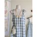 Summer New Plus-size Women's Gentle Style Pattern, Slimming Two-piece Design, Unique Design Long Dress With Straps_ecoleips.com