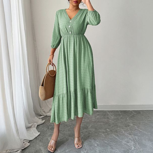 DiYun European American Casual Vacation Fashion Versatile Long Dress Women's Clothing 2025 Autumn And Winter_ecoleips.com