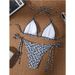 Sexy Bikini Set For Women - Adjustable Triangle Top & Tied Side Bottom Swimwear - Polyester & Spandex Mix - Black_ecoleips.com