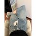 Light Colored Rhinestone Denim Capri Pants plus Size Loose Fit Slimming Wide Leg Pear Shaped Figure New Summer Style_ecoleips.com