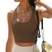 Women's High-Stretch Yoga Style Sleeveless Tank Top Vest - Athletic Comfort Fit For Gym, Pilates, And Casual Wear_ecoleips.com
