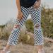 2026 Spring New Slim-Fit Women's Jeans, European And American Style, Unique Design, Plaid Print, Ripped Straight-Leg_ecoleips.com