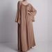 Cross-Border European And American Early Autumn High-End French Style Lazy Long Robe Women's Homewear Solid Color Loose_ecoleips.com
