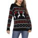 Women's Clothing Cozy Christmas Sweater Women's Knitwear - Cute Animal Print Oversized Pullover (Red/Green/Black) - S-XXL_ecoleips.com