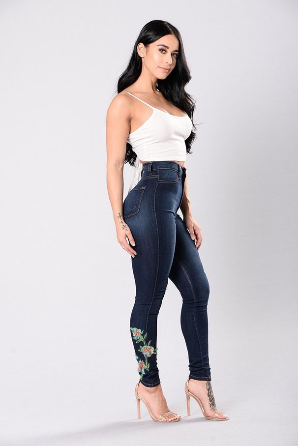 Women's Clothing Platform Hot Selling Ripped Embroidered Jeans Commerce Low Waist Trousers Women_ecoleips.com