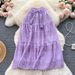 Women's Clothing Lace Embroidered Crochet Skirt Lace-Up High Waist Slimming Sweet All-Match Holiday Style Fairy Skirt_ecoleips.com