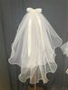 Double-Layer Pearl & Ribbon Bow Wedding Veil – Glow-in-the-Dark Bridal Hair Accessory For Photos (60-80cm, White With Pearls)_ecoleips.com