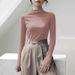 Derong Thickened Semi-High Neck Outerwear Underwear Women's Warm, Stylish, Fit-Fitting Long-Sleeved Top For Autumn/Win_ecoleips.com