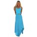 Summer Style Women's Halter Neck Suspender Dress Solid Color Backless with Irregular Slit for Cross Border E-commerce in Europe And America_ecoleips.com