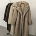 Women's High Quality Faux Fur Eco-Friendly Women's Long Faux Fur Coat Elegant Jacket Lapel Pockets_ecoleips.com