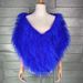 K Long Haired Fur Shawl Nightclub Faux Fur Cape, Fur Dress, Camisole_ecoleips.com