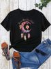 Euroean And American Cross-border Foreign Trade Women's Clothing, Dreamcatcher Rint Round-neck Short-sleeve T-shirt_ecoleips.com