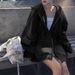 Gray Hooded Sweatshirt For Women New Loose Fleece Casual Sports Jacket Spring Autumn Long Sleeve Zipper Cardigan Top_ecoleips.com