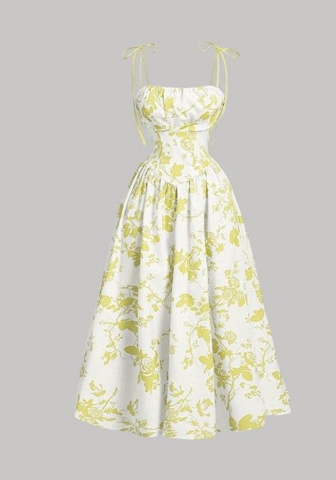 Elegant Floral Print Slimming Waist Slip Dress For Women American Style Retro French Design_ecoleips.com