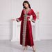 Modest Abaya Dress/Muslim Dress Women Elegant Dress With V-Neck & Embroidered Velvet For Women – Modest Long Sleeve Maxi Dress (Available In S-XXL)_ecoleips.com