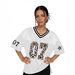 Women's V-Neck Leopard Print Baseball Jersey T-Shirt Loose Fit Short Sleeve Sporty Casual Top with Number 07 Design_ecoleips.com