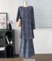 Malay Women's Printed Casual Set Dress Muslim Abaya_ecoleips.com