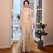Muslim Dress Women Women's Elegant White Evening Dress – Long Sleeve A-Line Midi Dress With Waist Tie (Slim Fit, Polyester Blend, Size S-Xxl)_ecoleips.com
