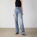 Women's Clothing High Waist Washed Retro Straight Jeans_ecoleips.com