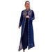 Arabic Muslim Dress With Rhinestones, Chiffon Stand Collar Dress, Middle East Dubai Robe 8841 Sweet Style_ecoleips.com