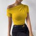 Women's Clothing Spring And Summer New Slim Pleated Irregular Short Sleeved T Shirt Top_ecoleips.com