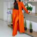 Women's Clothing Solid Color Lapel Long Suit Two Piece Suit_ecoleips.com