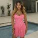 Women's Slim Fit V Neck Lace Dress Ruffled Sleeveless Sexy Solid Color European American Style Fashion Dress_ecoleips.com