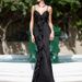 Summer Simple Sleeveless Slim Fit Banquet Dress Cocktail Party Solid Color Elegant Dress Women's Sexy V-Neck Ruffled Robe Dress_ecoleips.com