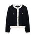 Women's Classic Gold-Button Knit Cardigan - Stylish Polyester Open Front Sweater For Fall & Winter_ecoleips.com