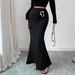 Elegant Solid Color Midi Skirt Bodycon Fishtail Style with Sexy Metallic Accessories New Summer Style for Women_ecoleips.com
