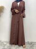 New High Quality Nida Muslim Kimono Abaya Eid Women's Dress Dubai Clothing Solid Color Islamic Long Robe Middle East Fashion 2XL_ecoleips.com