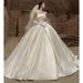 French Style Satin Light Wedding Dress Strapless Main Dress High Quality Train New Style 2026 Factory Direct Sales_ecoleips.com