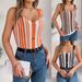 Women's Clothing Spring And Summer V Neck Button Contrast Color Hollow Knit Sweater Vacation Suspender Top Women's Clothing_ecoleips.com