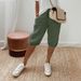 Women's Cotton Linen Casual Pants With Pockets Elastic Waist Five Point Trousers For Commuting Style Product_ecoleips.com